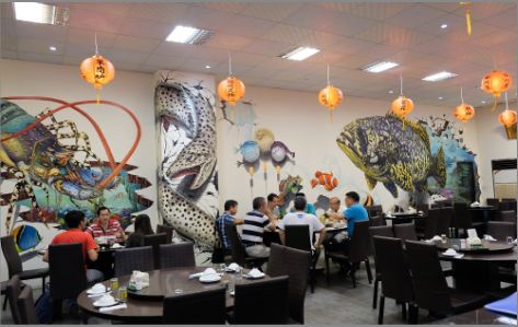 漯河海鲜餐厅墙体彩绘